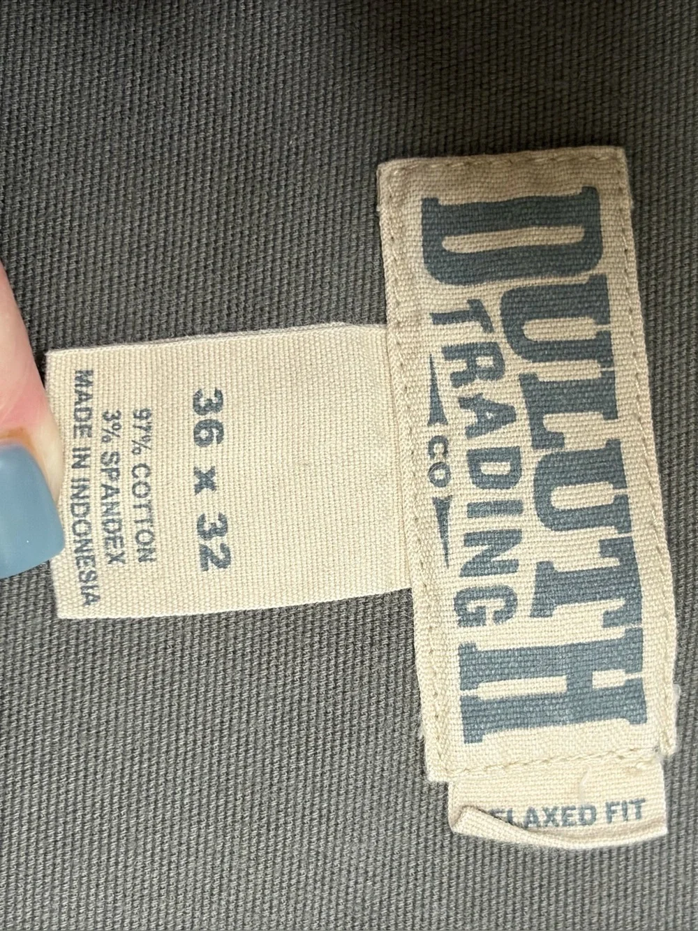Duluth Trading Co Gunmetal Grey / Gray Men's Work Pants 36x32